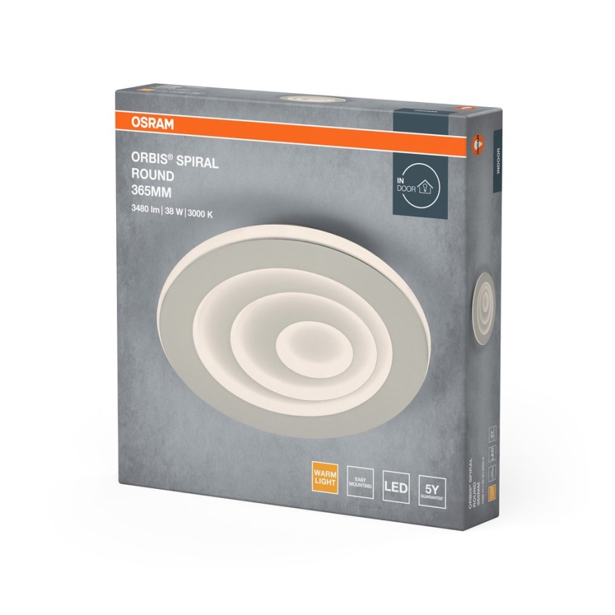 Osram - LED laevalgusti ORBIS SPIRAL LED/38W/230V Ø 36,5 cm valge