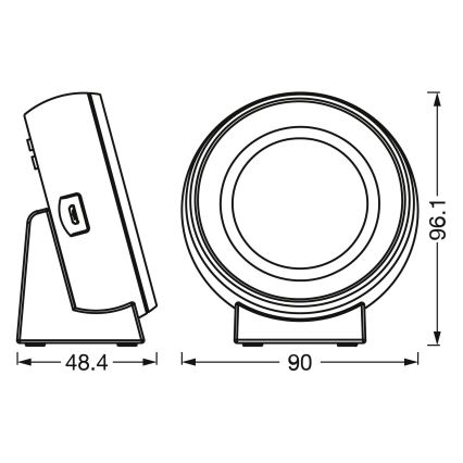 Osram - LED digitaalne kell taustvalgustusega NIGHTLUX LED/0,3W/5V 1000mAh 3000/4000/6500K valge