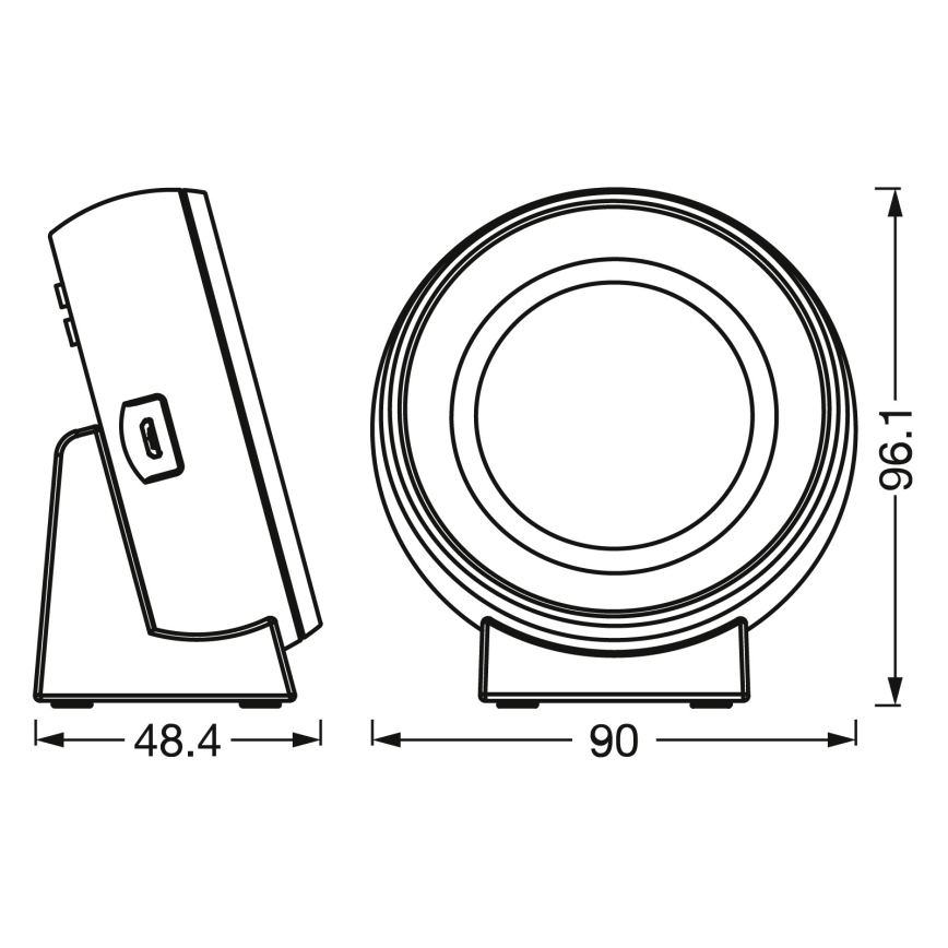 Osram - LED digitaalne kell taustvalgustusega NIGHTLUX LED/0,3W/5V 1000mAh 3000/4000/6500K valge
