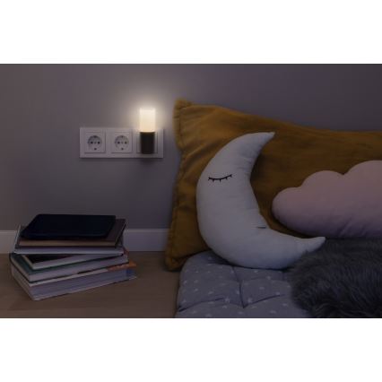 Osram - LED öövalgusti hämarusanduriga LUNETTA LED/0,2W/230V must