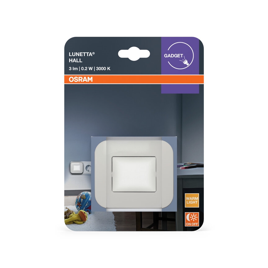 Osram - LED öövalgusti hämarussensoriga LUNETTA LED/0,2W/230V
