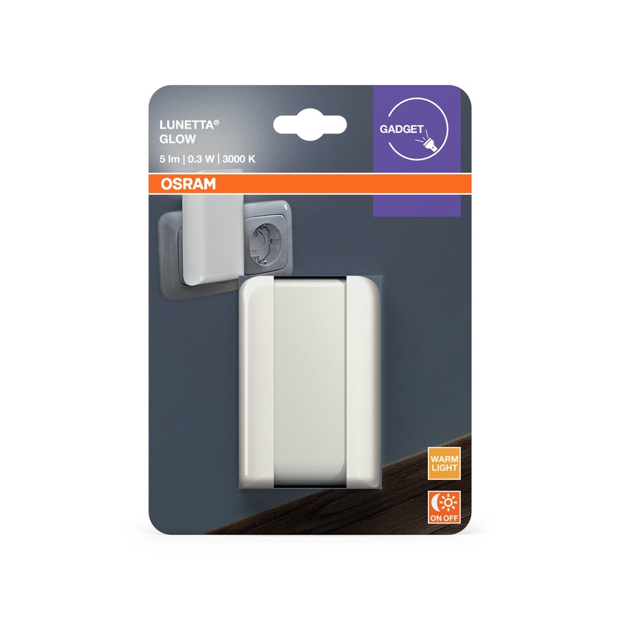 Osram - LED-öövalgusti hämarussensoriga LUNETTA LED/0,3W/230V