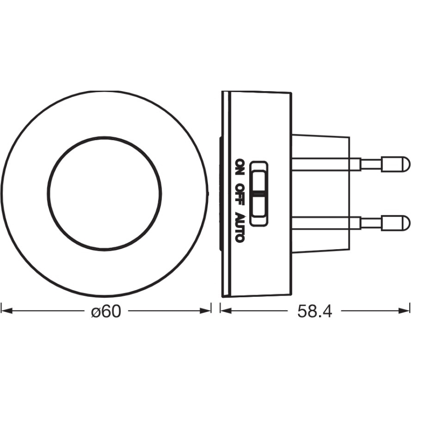 Osram - LED öölamp liikumis- ja hämarussensoriga LUNETTA LED/0,31W/230V valge