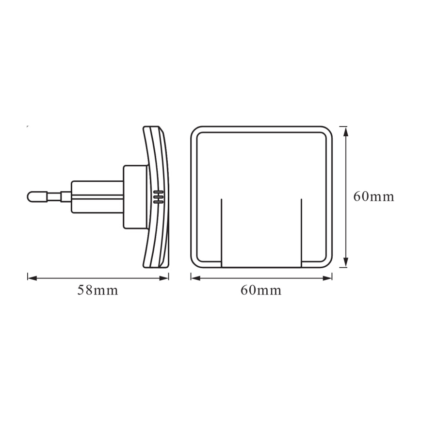 Osram - LED-öövalgusti LUNETTA sensoriga, 0,3 W, 230 V, valge