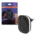 Osram - LED-öövalgusti pistikusse anduriga ja USB-ühendusega LUNETTA LED/12,5W/230V must
