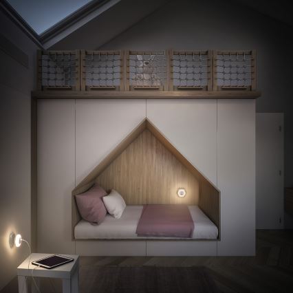 Osram - LUNETTA orientatsioonituli pistikupessa USB-iga LED/15W/230V valge