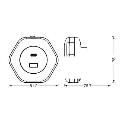 Osram - LUNETTA orientatsioonituli pistikupessa USB-iga LED/15W/230V valge