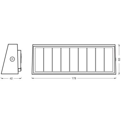 Osram - Hämardatav päikesepaneeliga LED-seinavalgusti ENDURA STYLE LED/7,1W/4,2V 2000 mAh IP44 antratsiit
