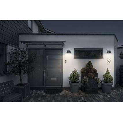 Osram - päikesepaneeliga LED-seinavalgusti anduriga ENDURA STYLE LED/10,1W/4,2V 2000 mAh IP54 antratsiit