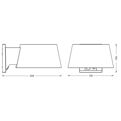 Osram - päikesepaneeliga LED-seinavalgusti anduriga ENDURA STYLE LED/10,1W/4,2V 2000 mAh IP54 antratsiit