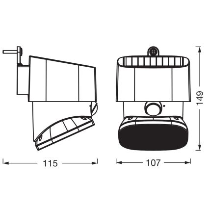 Osram - LED päikeseenergiaga seinavalgusti anduriga ENDURA STYLE LED/10,3W/4,2V 2000 mAh IP54 antratsiit
