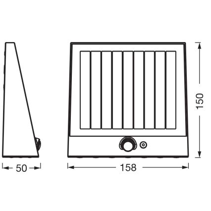Osram - ENDURA STYLE LED päikesepaneeliga seinavalgusti anduriga LED/10,2W/4,2V 2000 mAh IP54 antratsiit