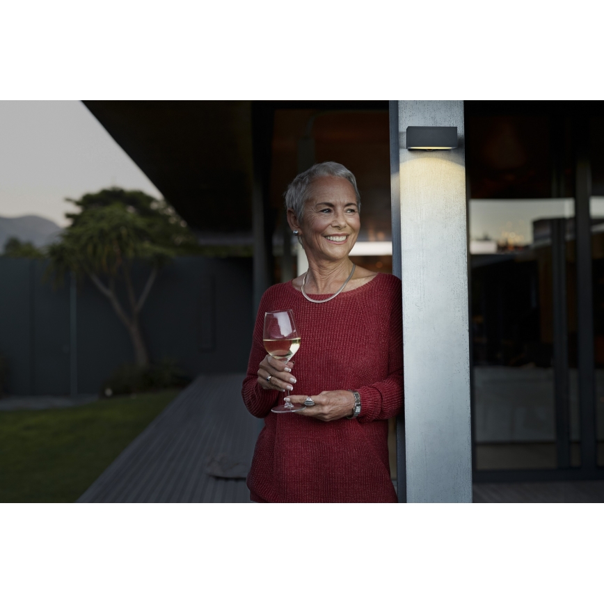 Osram - LED hämardatav päikeseenergial töötav seinale paigaldatav valgusti anduriga ENDURA STYLE LED/10,7W/4,2V 2000 mAh IP65 antratsiit