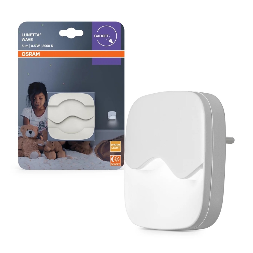 Osram - LED-pistikusse paigaldatav öövalgusti hämarussensoriga LUNETTA LED/0,5W/230V