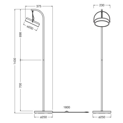 Osram - LED põrandalamp DECOR PUCK LED/12W/230V CRI 90 must