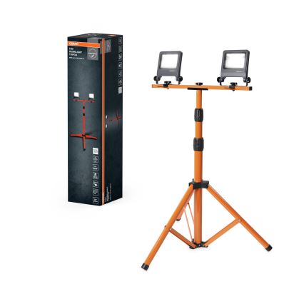 Osram - LED-reflektor hoidikuga TRIPOD 2xLED/20W/230V 4000K IP65 oranž/antratsiit