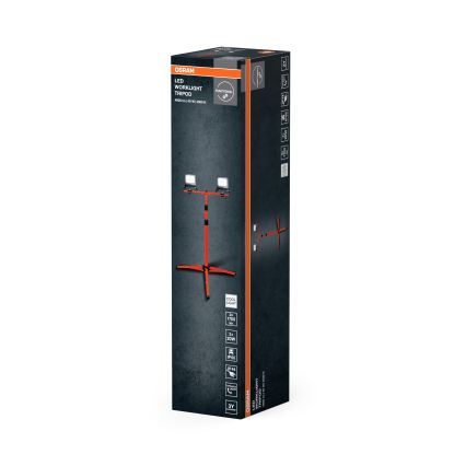 Osram - LED-reflektor hoidikuga TRIPOD 2xLED/20W/230V 4000K IP65 oranž/antratsiit