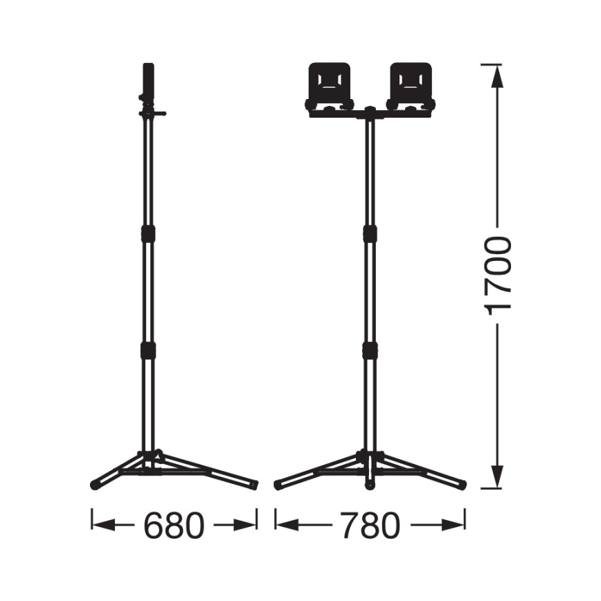 Osram - LED-reflektor hoidikuga TRIPOD 2xLED/20W/230V 4000K IP65 oranž/antratsiit