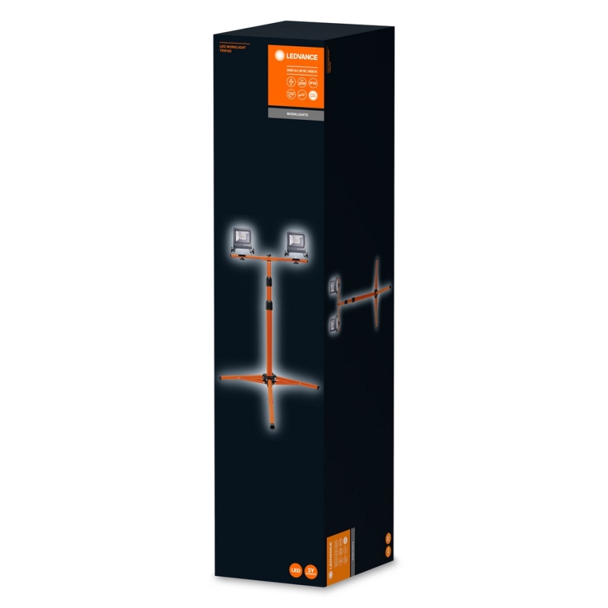Osram - LED-prožektor statiiviga TRIPOD 2xLED/20W/230V IP65