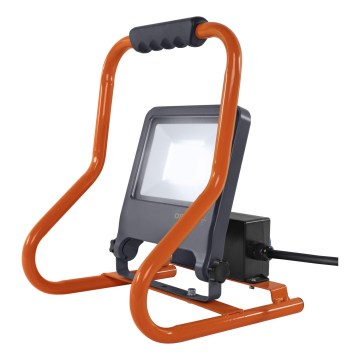 Osram - LED reflektor kinnitusklambriga ja pistikupesadega R-STAND LED/50W/230V 4000K IP44 oranž/antratsiit