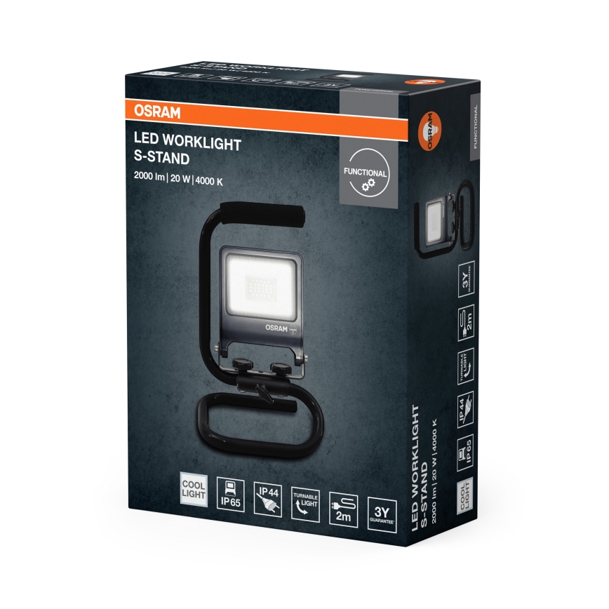 Osram - LED-reflektor koos hoidikuga S-STAND LED/20W/230V 4000K IP65 antratsiit