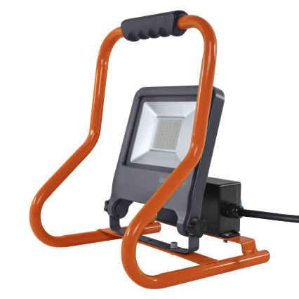 Osram - LED reflektor kinnitusklambriga ja pistikupesadega R-STAND LED/50W/230V 4000K IP44 oranž/antratsiit
