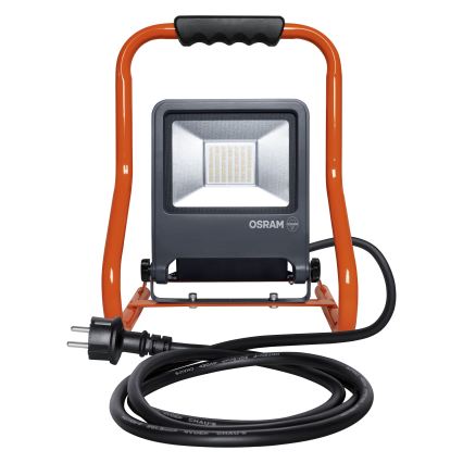 Osram - LED reflektor kinnitusklambriga ja pistikupesadega R-STAND LED/50W/230V 4000K IP44 oranž/antratsiit