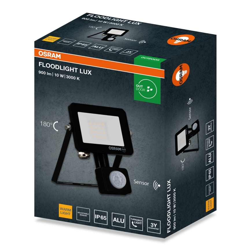 Osram - LED-reflektor liikumisanduriga FLOODLIGHT LED/10W/230V 3000K IP65
