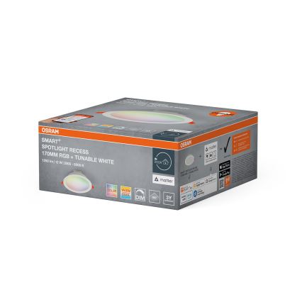 Osram - LED RGB hämardatav laesse paigaldatav valgusti SMART+ DOWNLIGHT LED/12W/230V 3000-6500K Wi-Fi