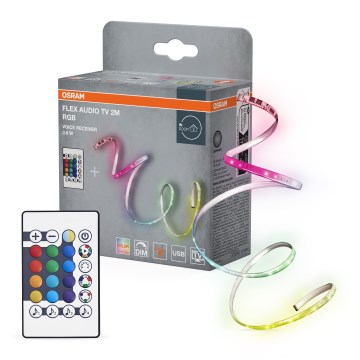 Osram - LED RGB Hämardatav riba telerile FLEX AUDIO 2m LED/3,6W/5V + kaugjuhtimispult