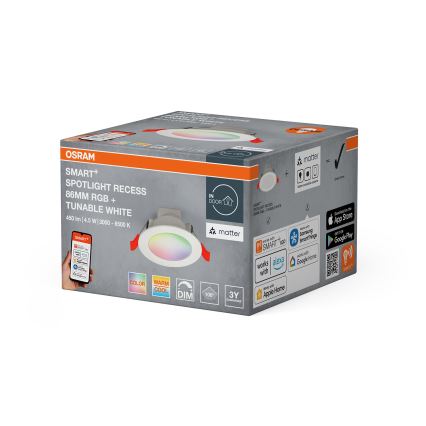 Osram - LED RGB hämardatav süvisvalgusti SMART+ DOWNLIGHT LED/4,5W/230V 3000-6500K Wi-Fi
