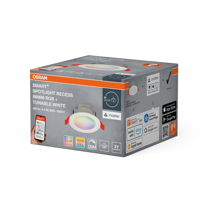 Osram - LED RGB hämardatav süvisvalgusti SMART+ DOWNLIGHT LED/4,5W/230V 3000-6500K Wi-Fi