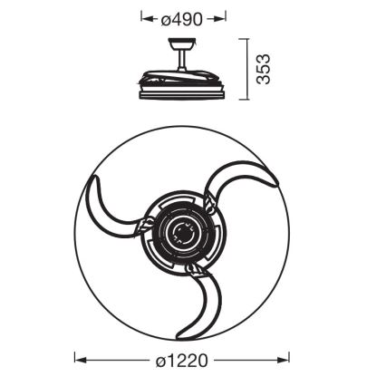 Osram - LED RGB hämardatav laelamp ventilaatoriga CIERZO LED/35W/230V 3000-6500K + kaugjuhtimispult