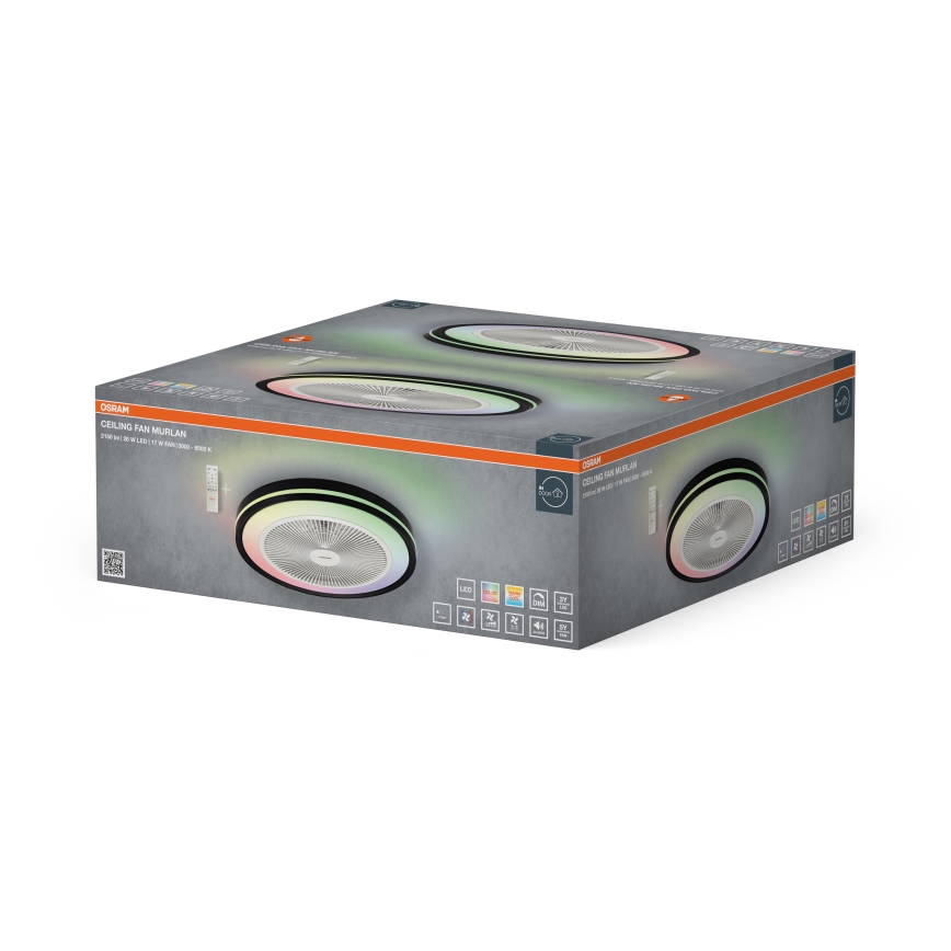 Osram - LED hämardatav laevalgusti ventilaatoriga MURLAN LED/26W/230V 3000-6500K + kaugjuhtimispult