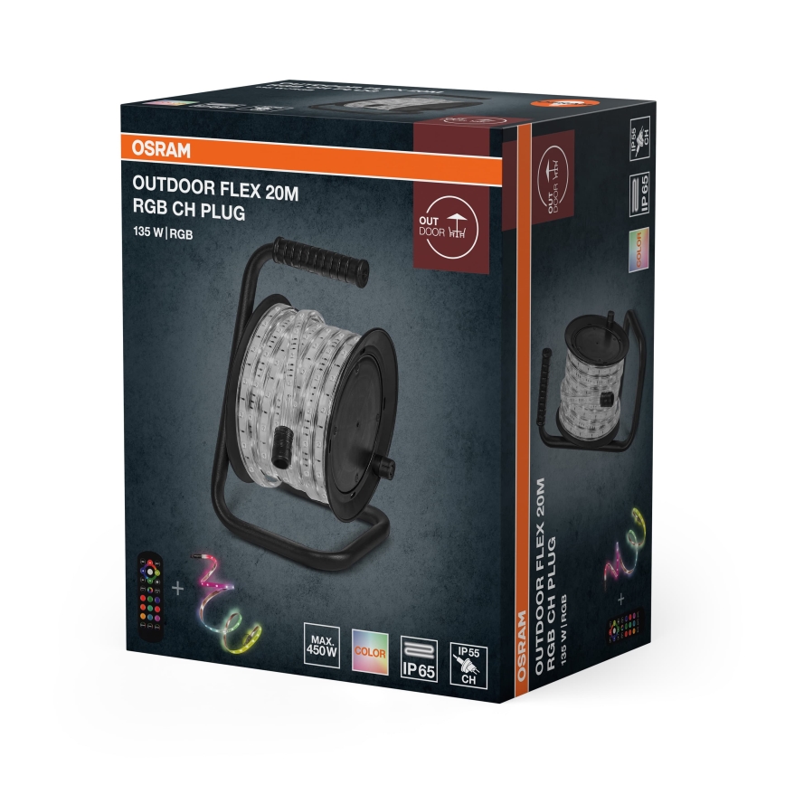 Osram - LED RGB hämardatav väliriba FLEX 20m LED/135W/230V IP65 + kaugjuhtimispult