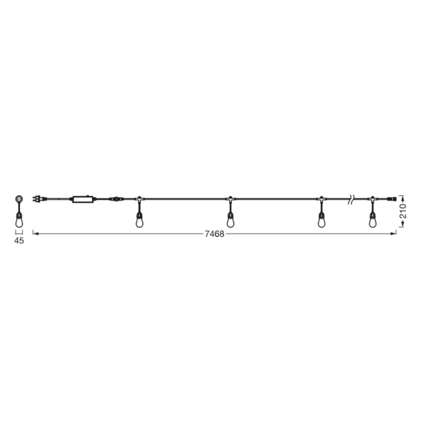 Osram - LED RGB hämardatav välisvalguskett SMART+ STRING 12xLED/230V 7,47m IP44 Wi-Fi