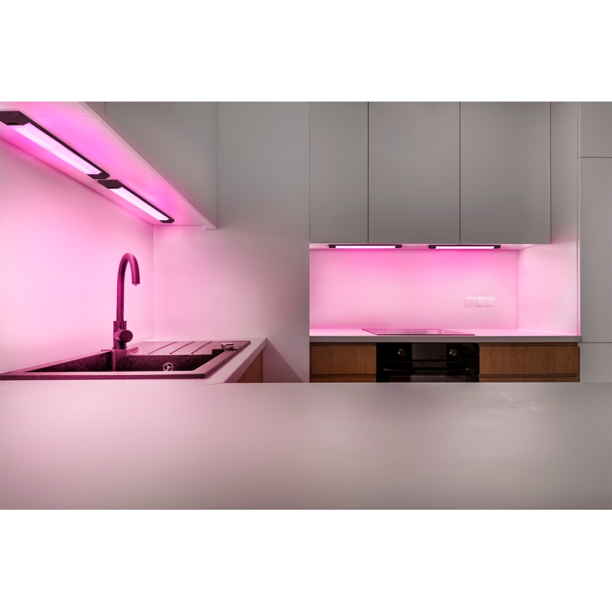 Osram - LED RGBW hämardatav kapialune LED-liistvalgusti liikumisanduriga LINEAR EDGE LED/8W/230V 50 cm must + kaugjuhtimispult