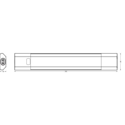 Osram - LED RGBW hämardatav kapialune LED-liistvalgusti liikumisanduriga LINEAR EDGE LED/8W/230V 50 cm must + kaugjuhtimispult