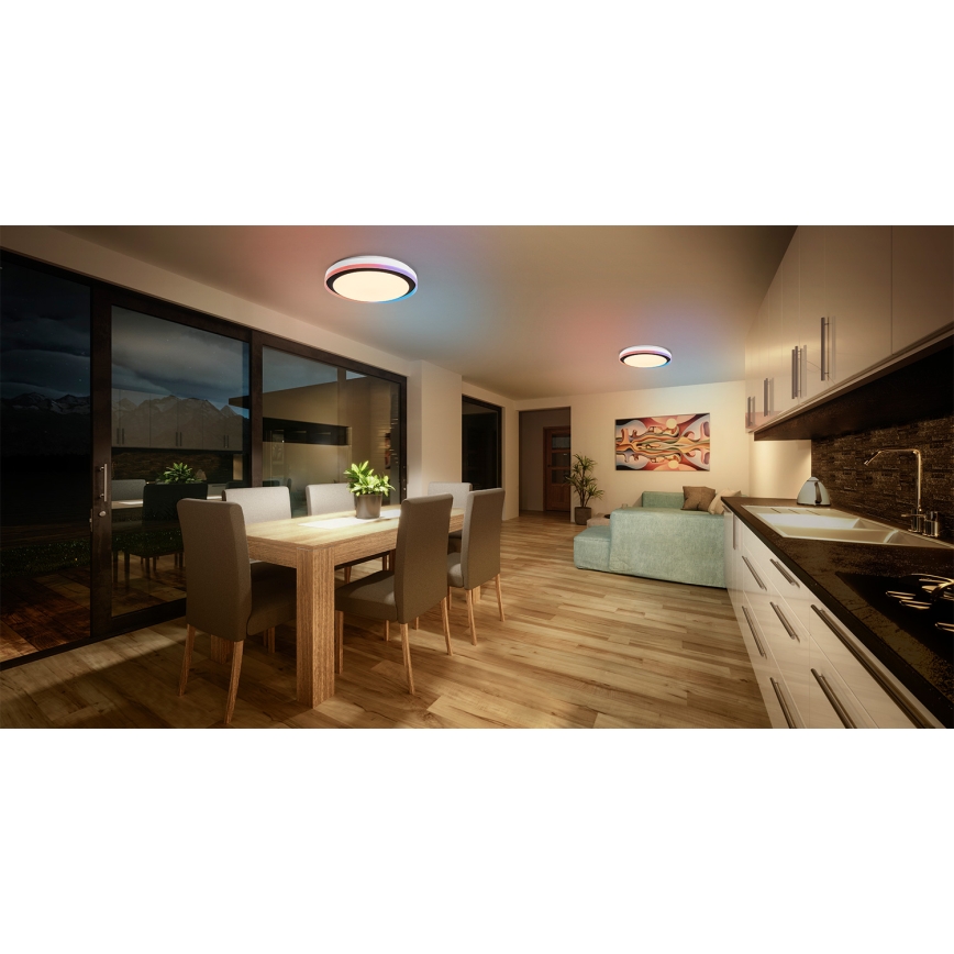 Osram - SMART+ MAGIC RGBW LED hämardatav laelamp, 38W/230V, läbimõõt 49 cm, must, 2700-6500K, Wi-Fi