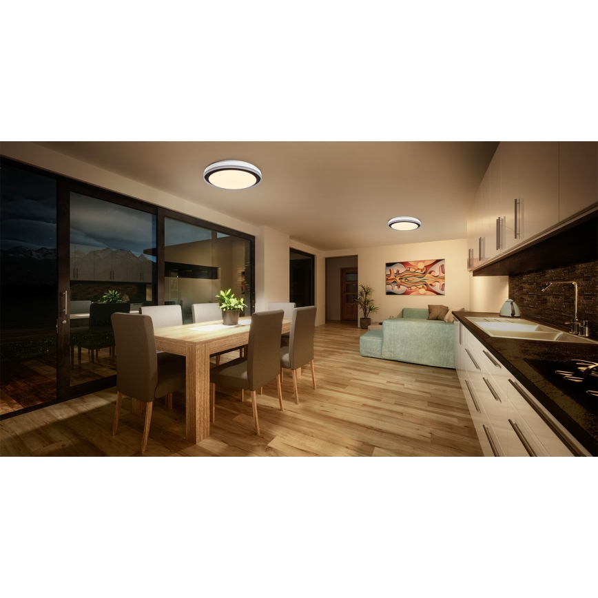 Osram - SMART+ MAGIC RGBW LED hämardatav laelamp, 38W/230V, läbimõõt 49 cm, must, 2700-6500K, Wi-Fi