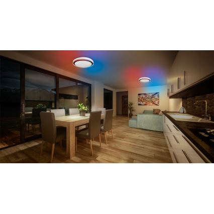 Osram - SMART+ MAGIC RGBW LED hämardatav laelamp, 38W/230V, läbimõõt 49 cm, must, 2700-6500K, Wi-Fi