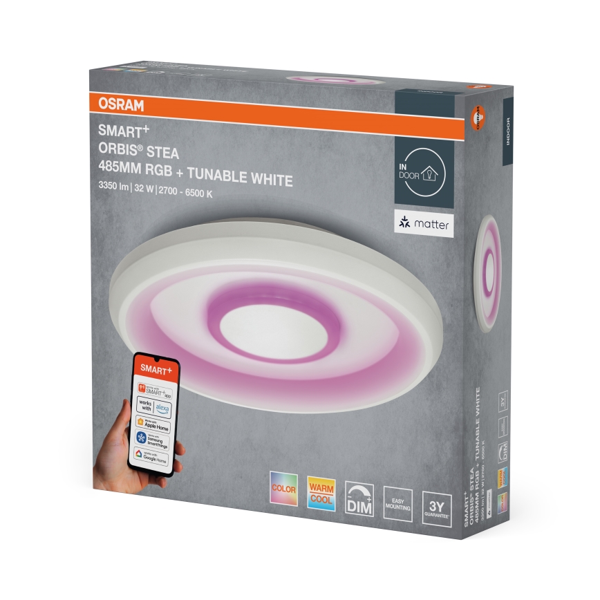 Osram - LED RGBW hämardatav laelamp SMART+ STEA LED/32W/230V, läbimõõt 48,5 cm, 2700-6500K, Wi-Fi