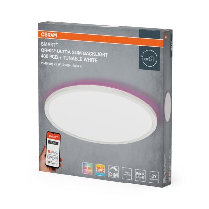 Osram - LED RGBW hämardatav laevalgusti SMART+ ORBIS, 25 W, 230 V, läbimõõt 40 cm, 2700–6500 K, Wi‑Fi