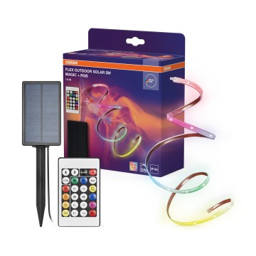 Osram - LED RGBW hämardatav päikeseenergial töötav LED-riba FLEX MAGIC 5m LED/1,6W/3,7V 2000 mAh IP44 + kaugjuhtimispult