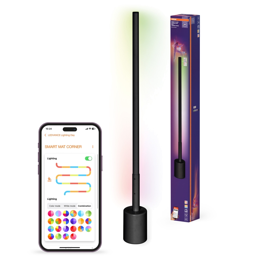 Osram - LED RGBW hämardatav põrandalamp SMART+ FLOOR LED/8W/230V 2700-6500K Wi-Fi must + kaugjuhtimispult