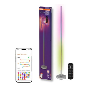 Osram - LED RGBW hämardatav põrandalamp SMART+ MAGIC LED/11,5W/230V 2700-6500K hõbedane Wi-Fi + kaugjuhtimispult