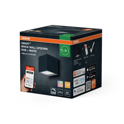 Osram - LED RGBW hämardatav välisseinale paigaldatav seinavalgusti SMART+ BRICK LED/14W/230V IP44 Wi-Fi
