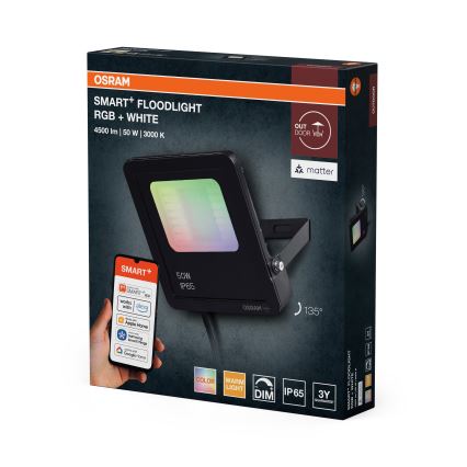 Osram - LED RGBW hämardatav väliprožektor SMART+ FLOODLIGHT LED/50W/230V IP65 Wi‑Fi