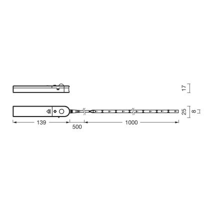 Osram - LED riba liikumisanduriga FLEX 1m LED/2W/4xAA
