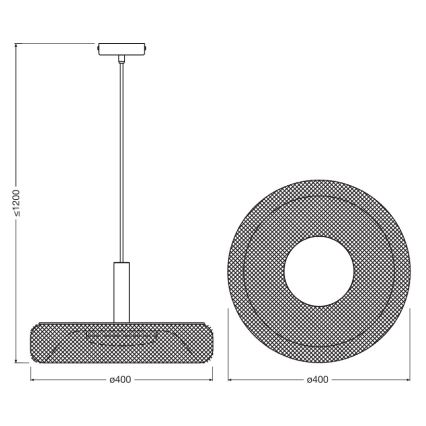 Osram - LED-rippvalgusti kaablil DECOR MESH LED/18,5W/230V läbimõõt 40 cm must/kummipuu
